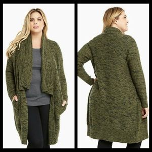 Torrid Open Front Dark Green Black Cardigan L 12 0